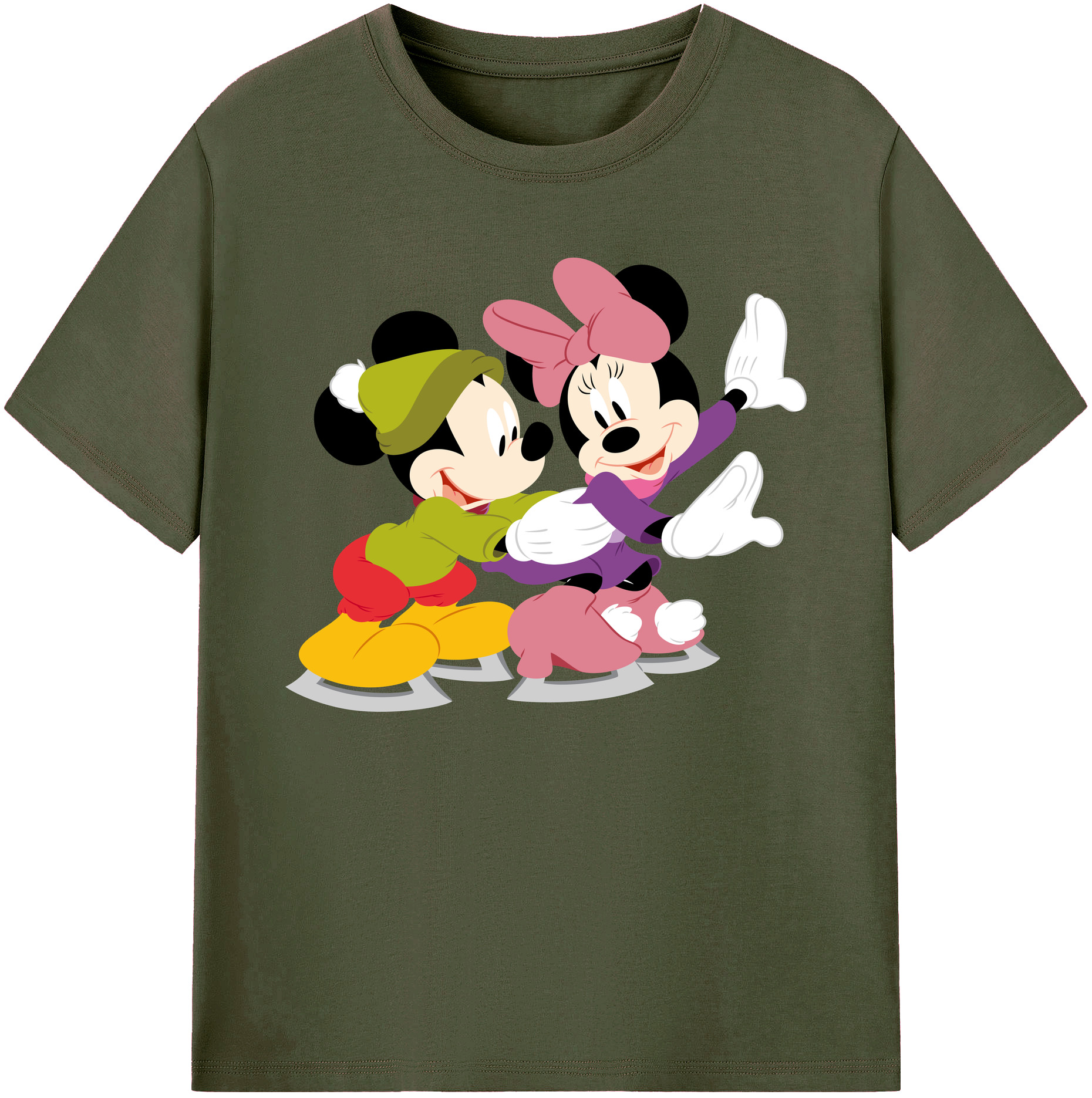 ミッキーマウス Mickey Mouse 綿100％ メンズ半袖Tシャツ｜肌触りやわらか＆通気性
